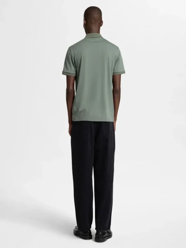 Poloer>SELECTED KORTÆRMET LYNLÅS POLO Green