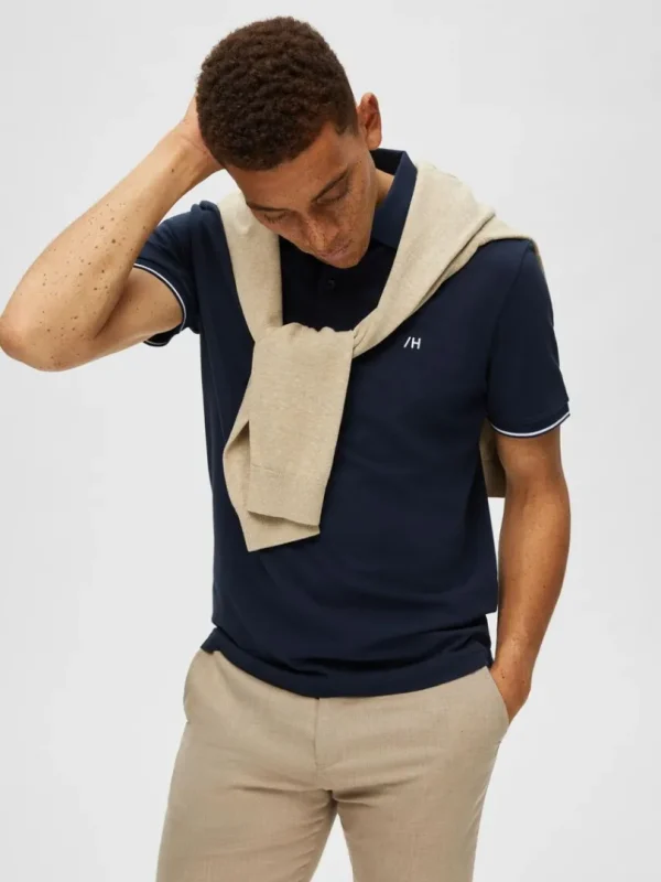 Poloer>SELECTED KORTÆRMET POLO Blue