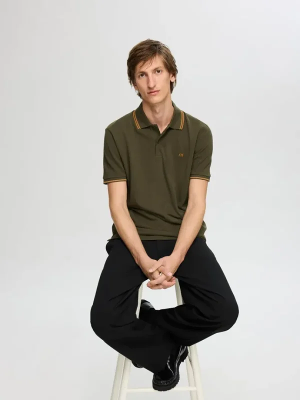 Poloer>SELECTED KORTÆRMET POLO Green