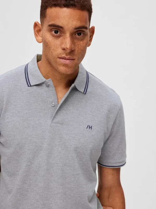 Poloer>SELECTED KORTÆRMET POLO Grey