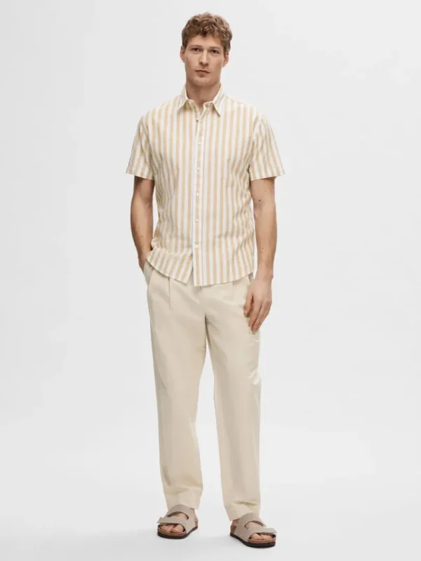 Skjorter>SELECTED KORTÆRMET SKJORTE Beige