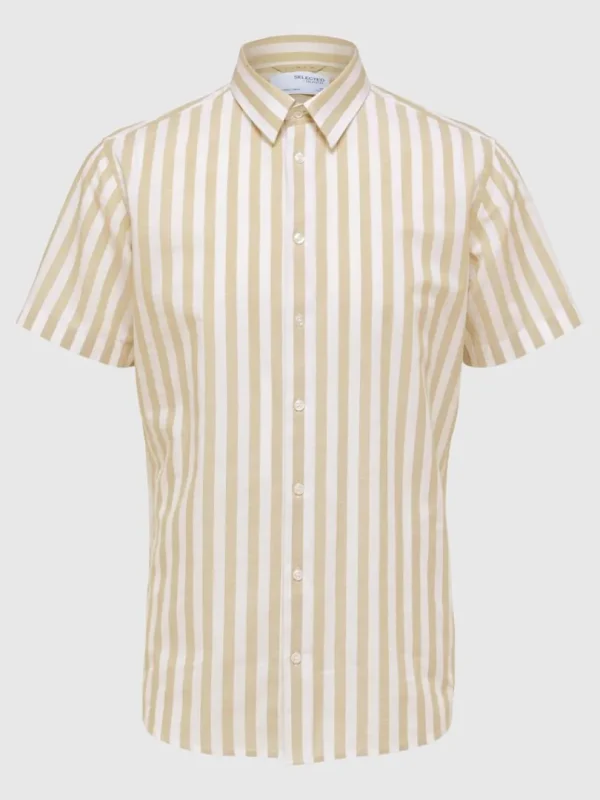 Skjorter>SELECTED KORTÆRMET SKJORTE Beige