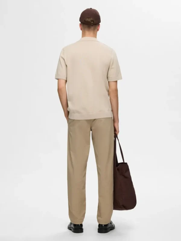 Strik>SELECTED KORTÆRMET STRIKKET CARDIGAN Beige