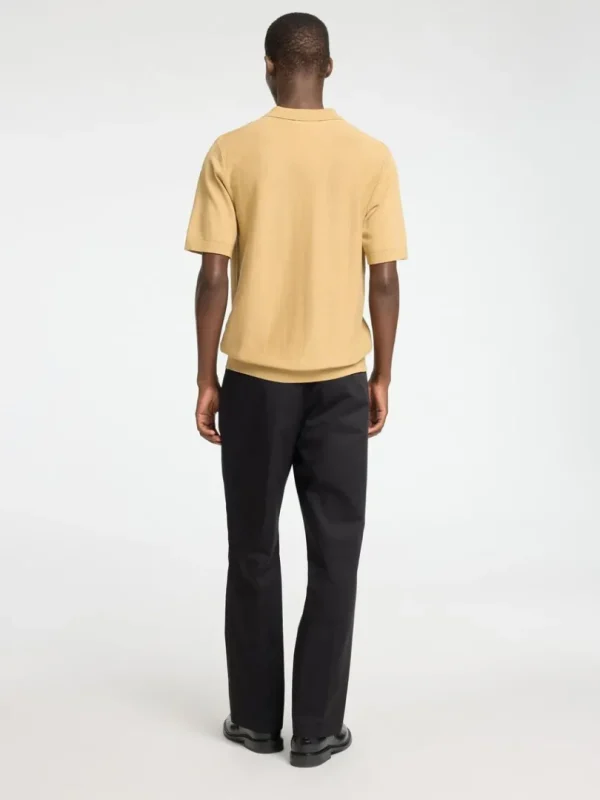 Poloer | Strik>SELECTED KORTÆRMET STRIKKET POLOSHIRT Brown