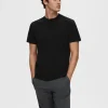 T-shirts>SELECTED KORTÆRMET T-SHIRT Black