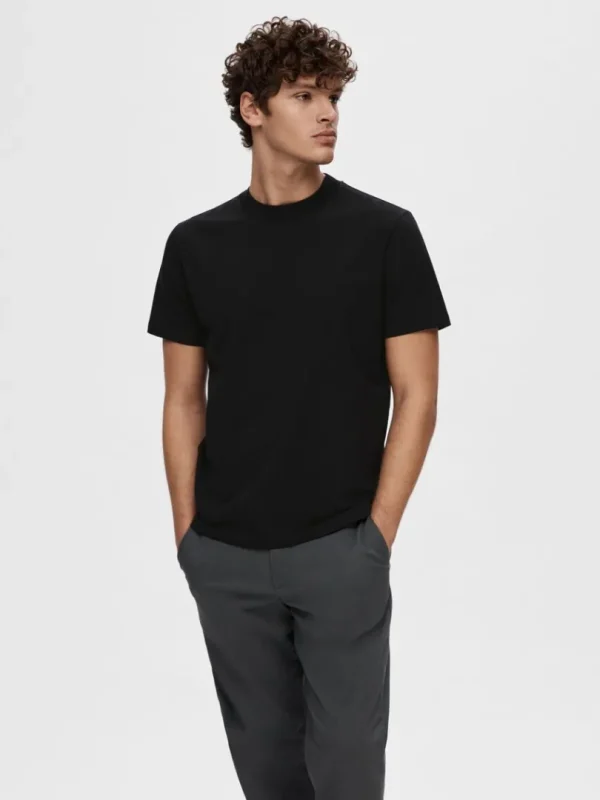T-shirts>SELECTED KORTÆRMET T-SHIRT Black