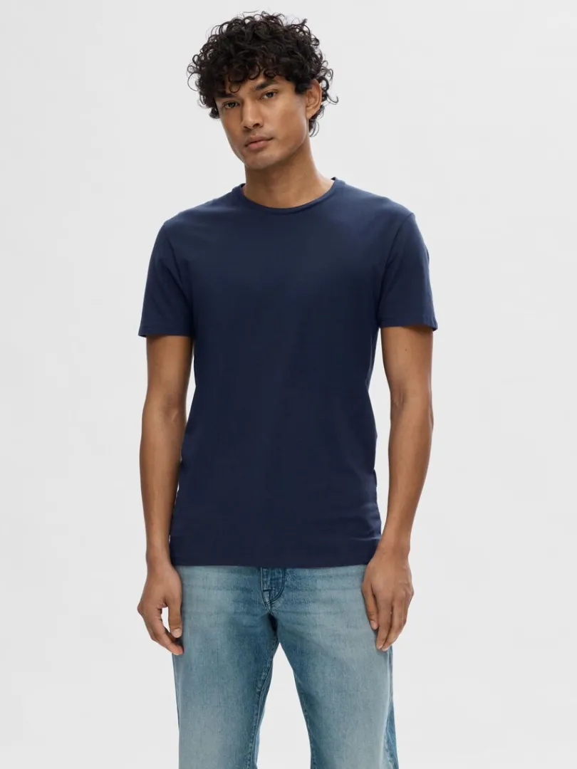 kortrmet_tshirt_0-8.webp T-shirts>SELECTED KORTÆRMET T-SHIRT Blue