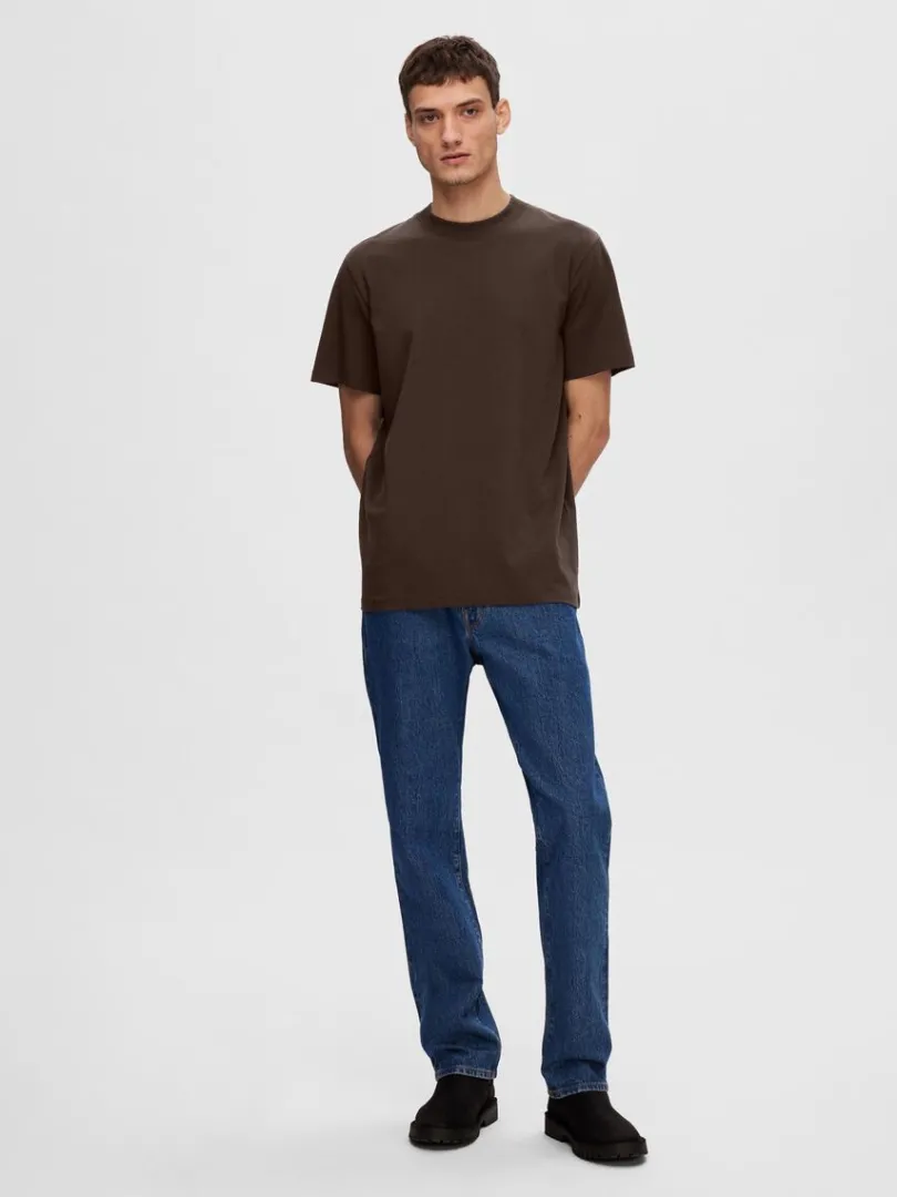 kortrmet_tshirt_1-6.webp T-shirts>SELECTED KORTÆRMET T-SHIRT Brown