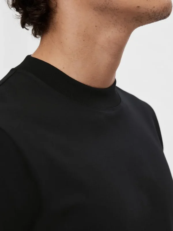T-shirts>SELECTED KORTÆRMET T-SHIRT Black
