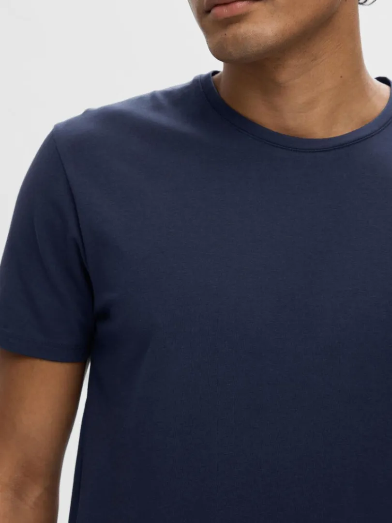 kortrmet_tshirt_3-8.webp T-shirts>SELECTED KORTÆRMET T-SHIRT Blue