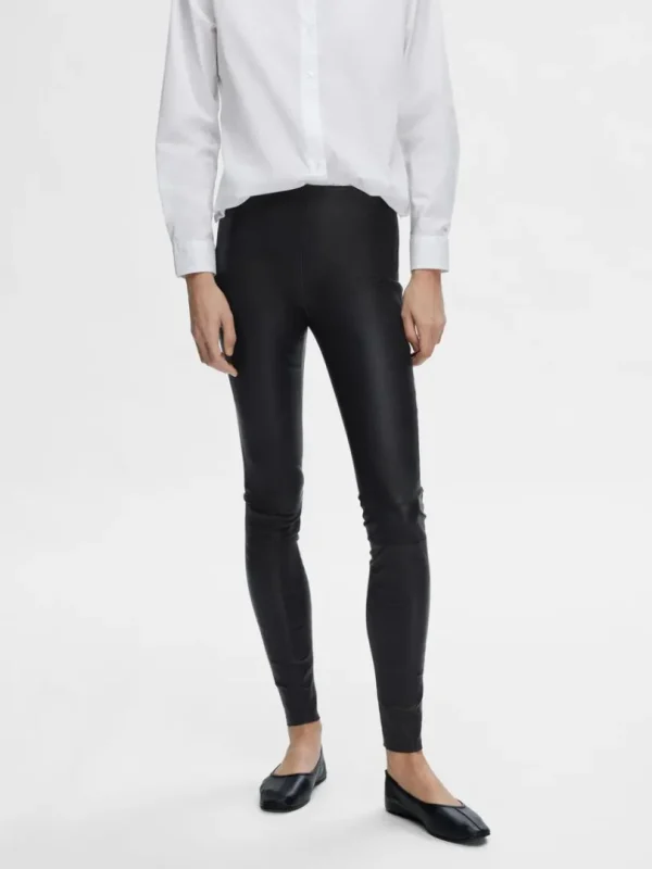 Bukser>SELECTED LAMMESKINDS LEGGINGS Black