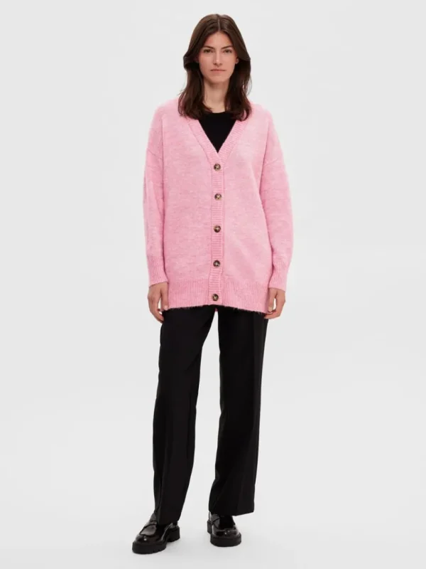 Strik>SELECTED LANG CARDIGAN Pink