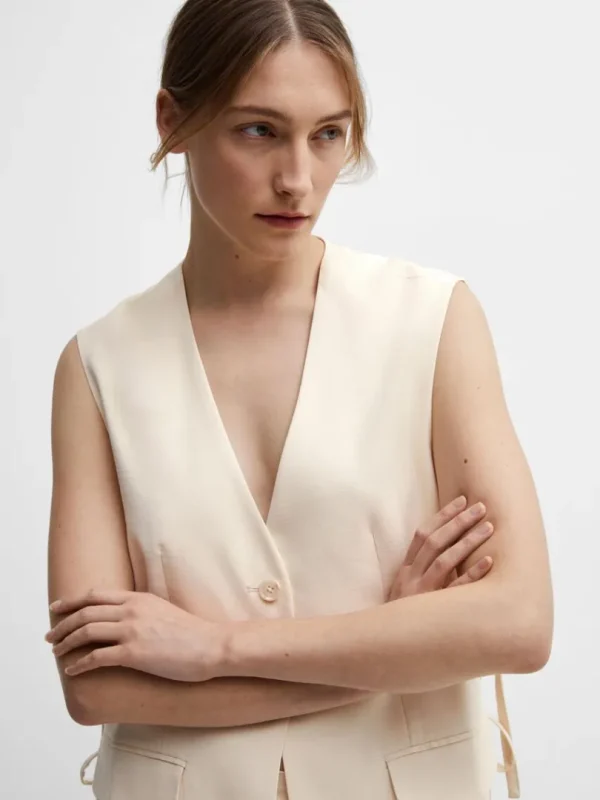 Jakkesæt & Blazers | Toppe Og Bluser>SELECTED LANG OVERSIZED VEST Beige