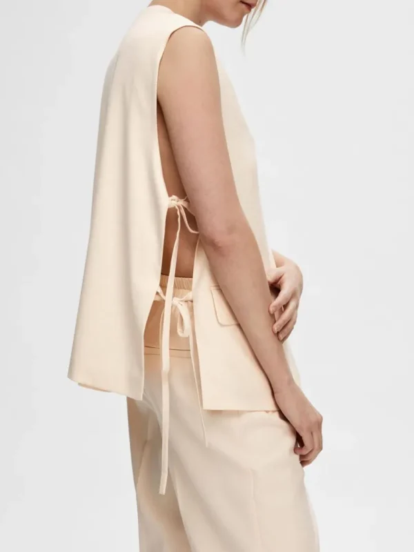 Jakkesæt & Blazers | Toppe Og Bluser>SELECTED LANG OVERSIZED VEST Beige