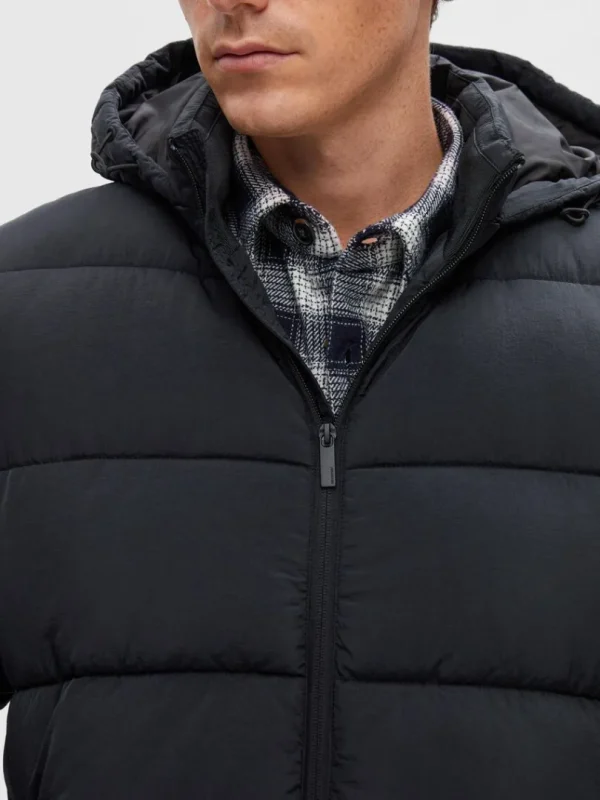 Overtøj>SELECTED LANG PUFFERJAKKE Black