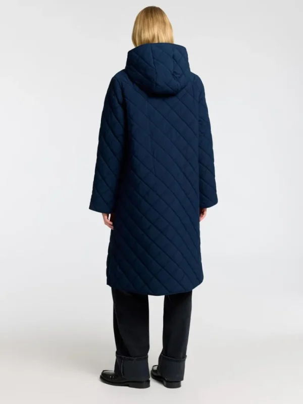 Overtøj>SELECTED LANG QUILTET JAKKE Blue