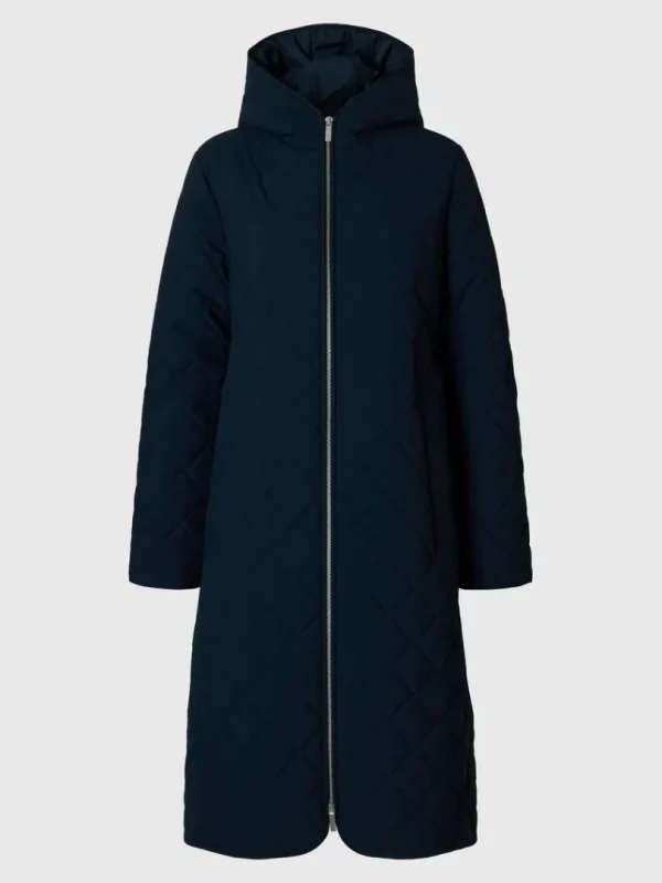 Overtøj>SELECTED LANG QUILTET JAKKE Blue