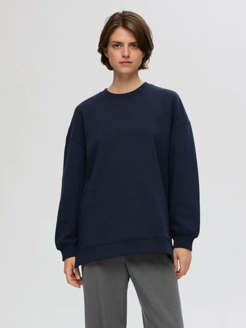 lang_sweatshirt_0-1.webp Hættetrøjer & Sweatshirts>SELECTED LANG SWEATSHIRT Blue