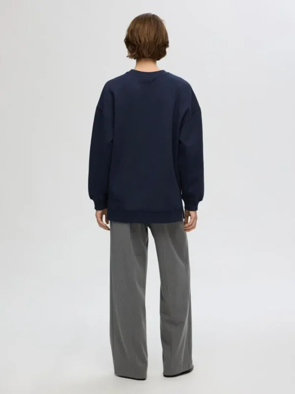 Hættetrøjer & Sweatshirts>SELECTED LANG SWEATSHIRT Blue