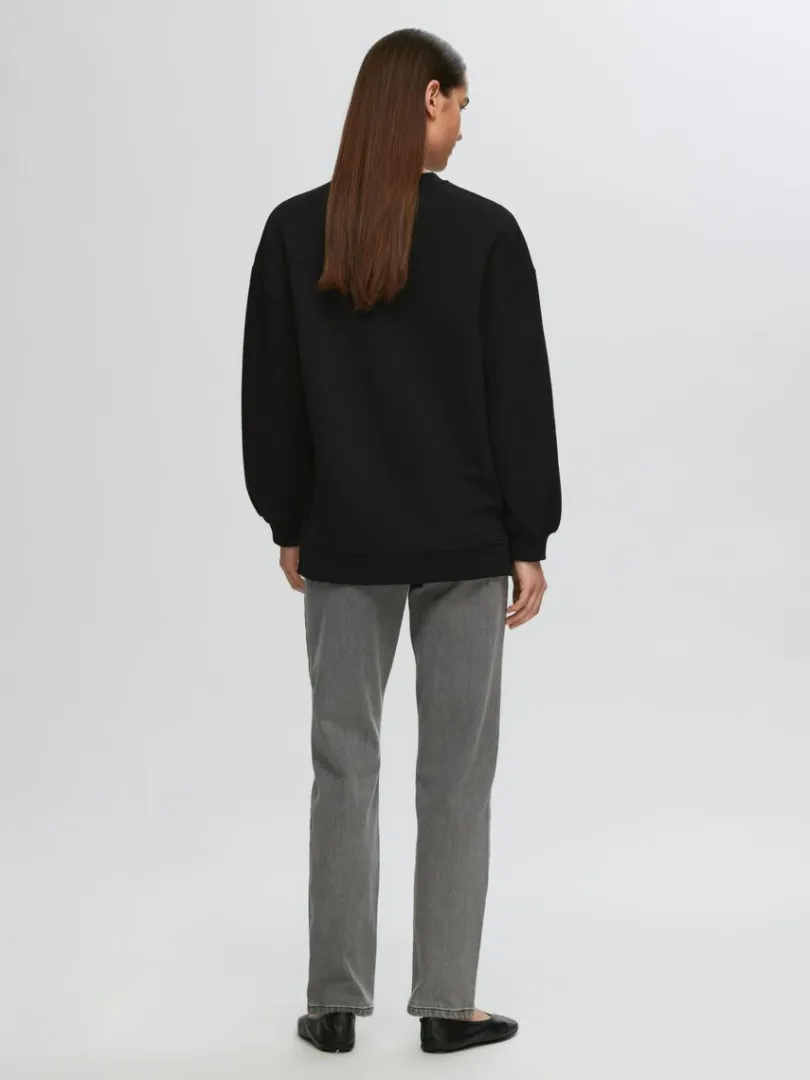 lang_sweatshirt_4.webp Hættetrøjer & Sweatshirts>SELECTED LANG SWEATSHIRT Black