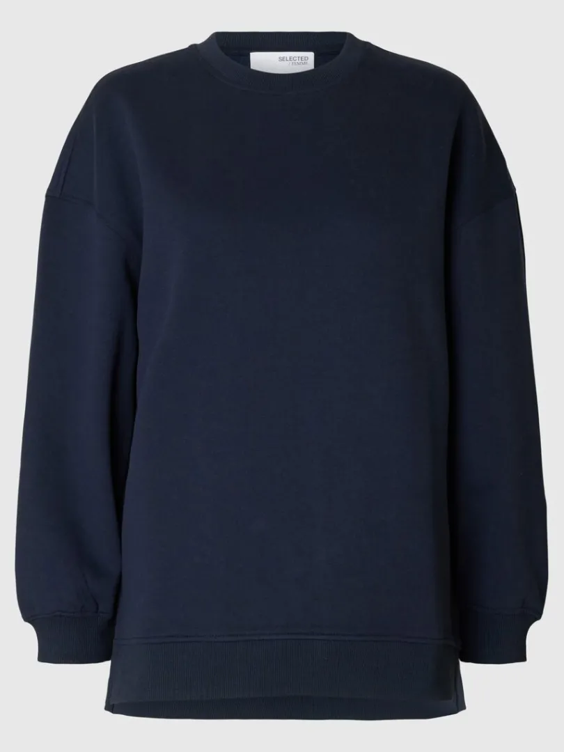 lang_sweatshirt_5-1.webp Hættetrøjer & Sweatshirts>SELECTED LANG SWEATSHIRT Blue