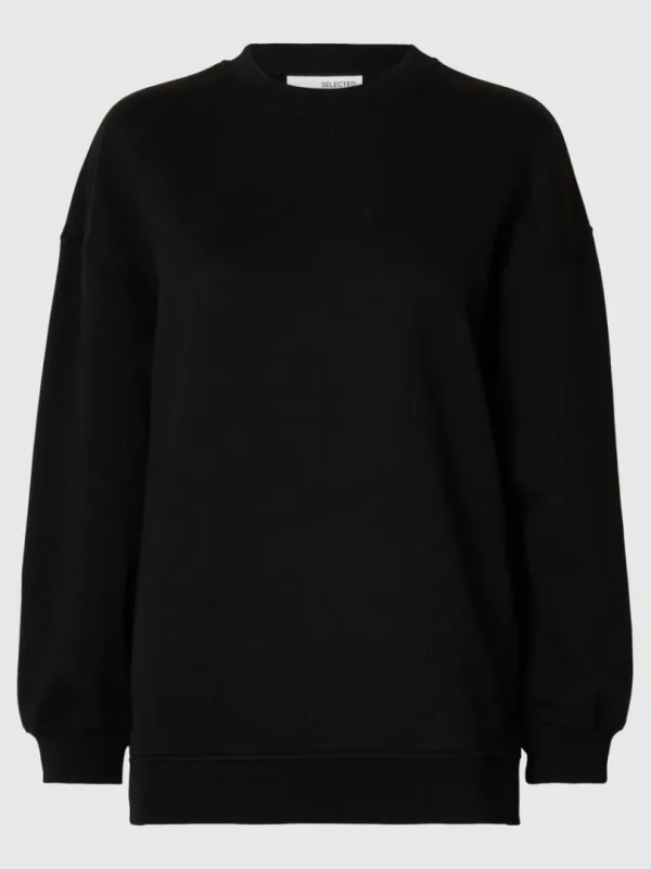 Hættetrøjer & Sweatshirts>SELECTED LANG SWEATSHIRT Black