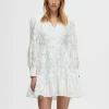 Kjoler>SELECTED LANGÆRMET BLOMSTRET KORT KJOLE White
