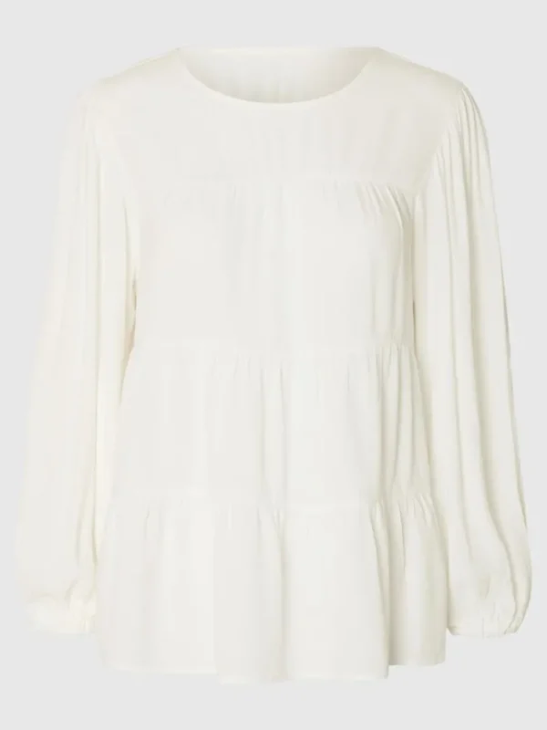 Toppe Og Bluser>SELECTED LANGÆRMET BLUSE White