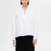Toppe Og Bluser>SELECTED LANGÆRMET BLUSE White