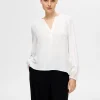 Toppe Og Bluser>SELECTED LANGÆRMET BLUSE White