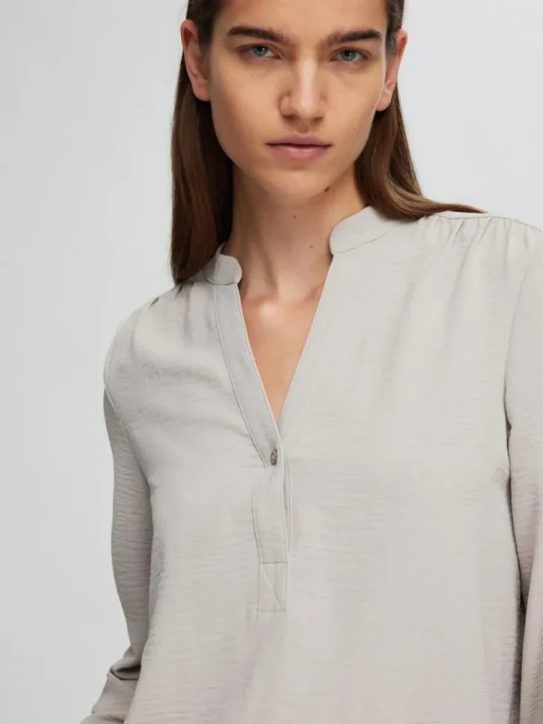 Toppe Og Bluser>SELECTED LANGÆRMET BLUSE Beige