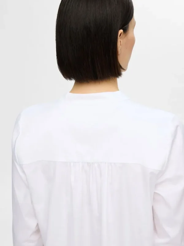 Toppe Og Bluser>SELECTED LANGÆRMET BLUSE White