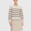 Strik>SELECTED LANGÆRMET BOMULD STRIKTRØJE Beige