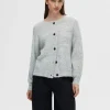 Strik>SELECTED LANGÆRMET CARDIGAN Grey