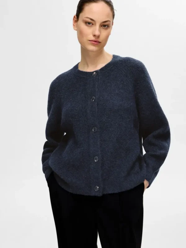 Strik>SELECTED LANGÆRMET CARDIGAN Blue