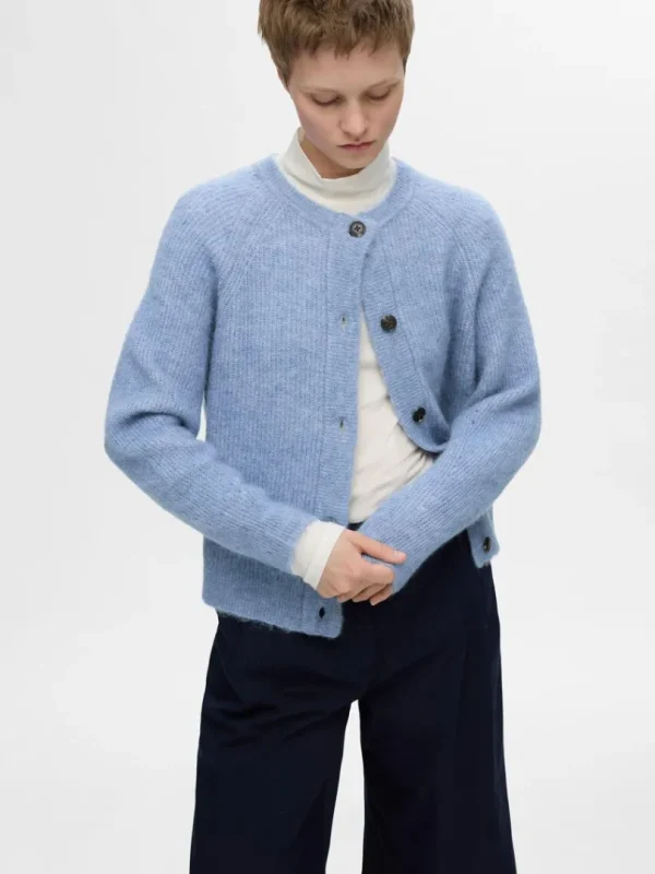 Strik>SELECTED LANGÆRMET CARDIGAN Blue