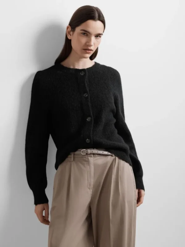 Strik>SELECTED LANGÆRMET CARDIGAN Black