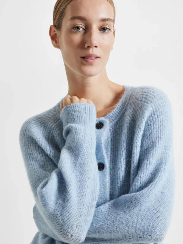 Strik>SELECTED LANGÆRMET CARDIGAN Blue