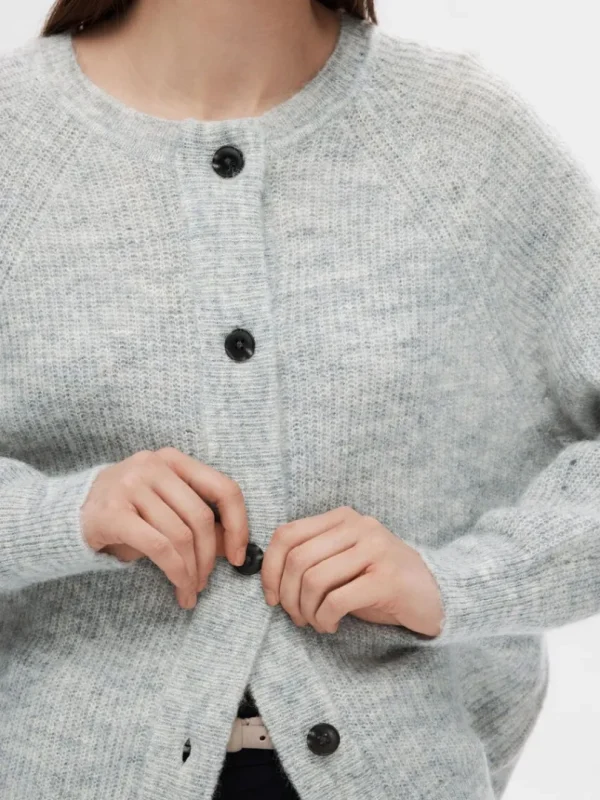 Strik>SELECTED LANGÆRMET CARDIGAN Grey