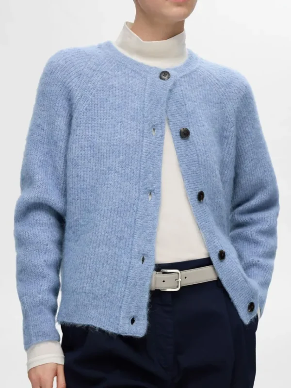 Strik>SELECTED LANGÆRMET CARDIGAN Blue