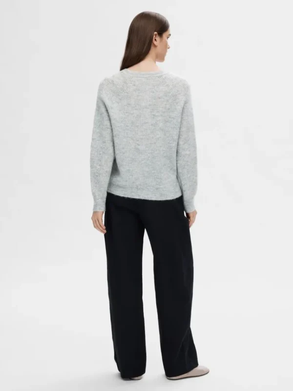 Strik>SELECTED LANGÆRMET CARDIGAN Grey