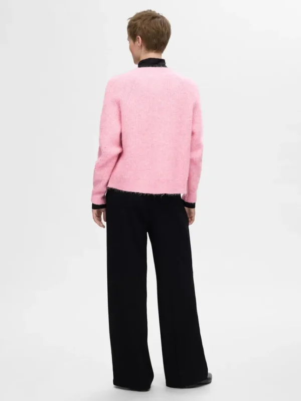 Strik>SELECTED LANGÆRMET CARDIGAN Pink