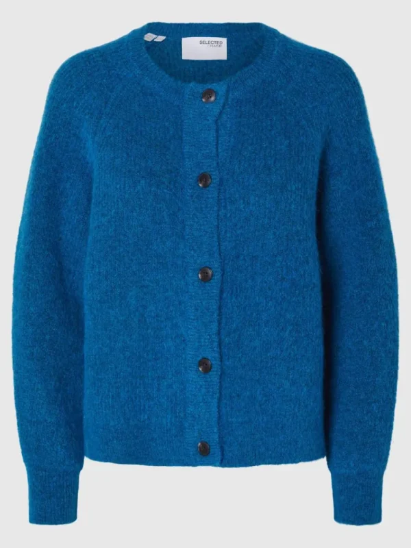 Strik>SELECTED LANGÆRMET CARDIGAN Blue