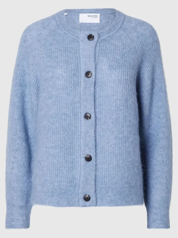 Strik>SELECTED LANGÆRMET CARDIGAN Blue