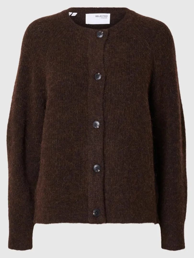 langrmet_cardigan_5-7.webp Strik>SELECTED LANGÆRMET CARDIGAN Brown