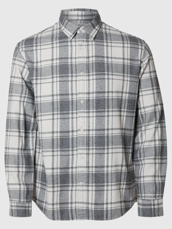 Skjorter>SELECTED LANGÆRMET FLANNEL-SKJORTE White