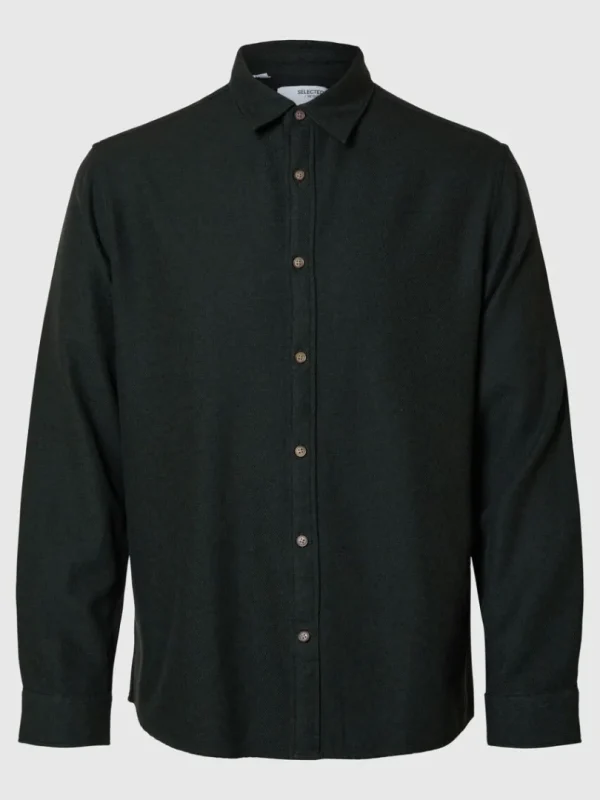 Skjorter>SELECTED LANGÆRMET FLANNEL-SKJORTE Green