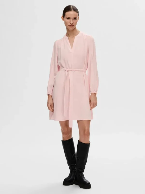 Kjoler>SELECTED LANGÆRMET KORT KJOLE Pink