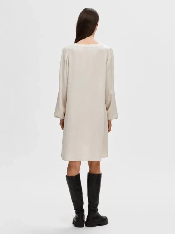 Kjoler>SELECTED LANGÆRMET KORT KJOLE Beige