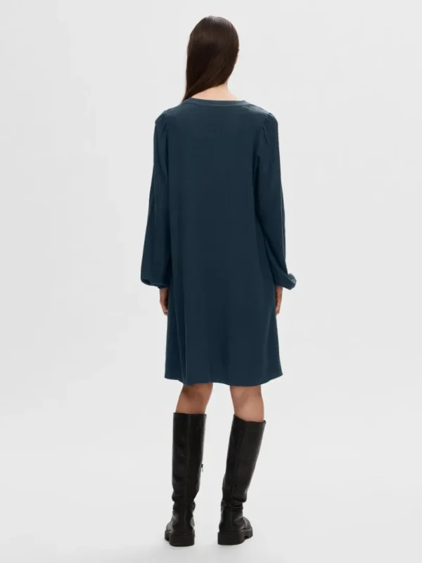 Kjoler>SELECTED LANGÆRMET KORT KJOLE Blue
